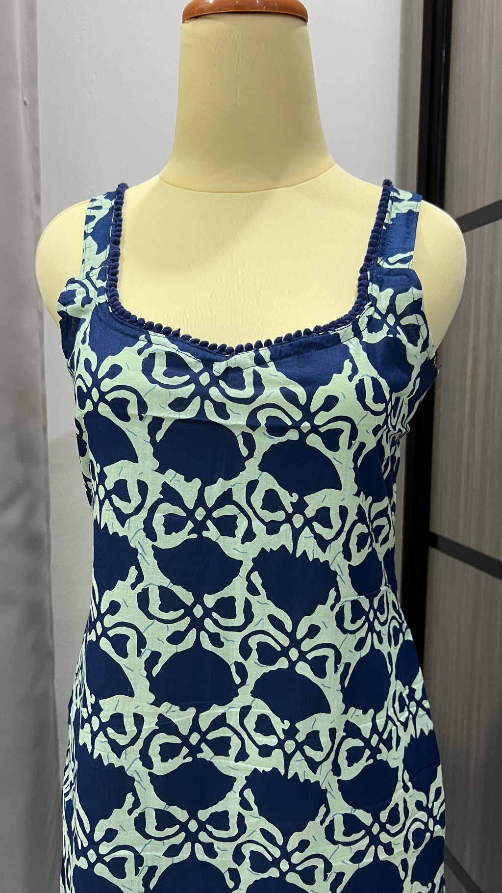 Long Sleeveless Cotton Kurti