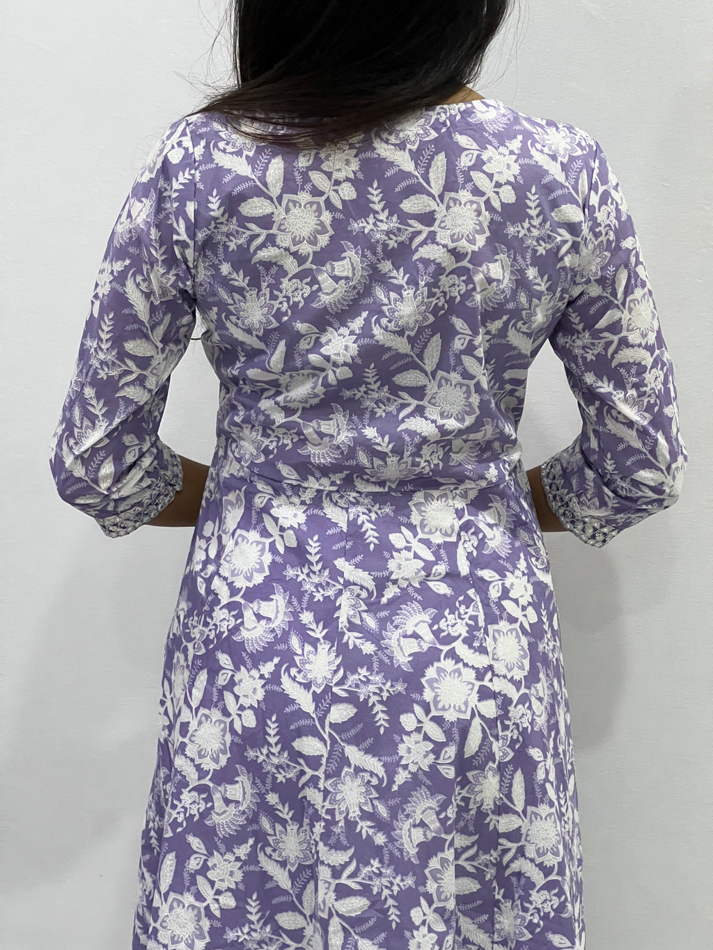 Purple Flared Cotton Kurta