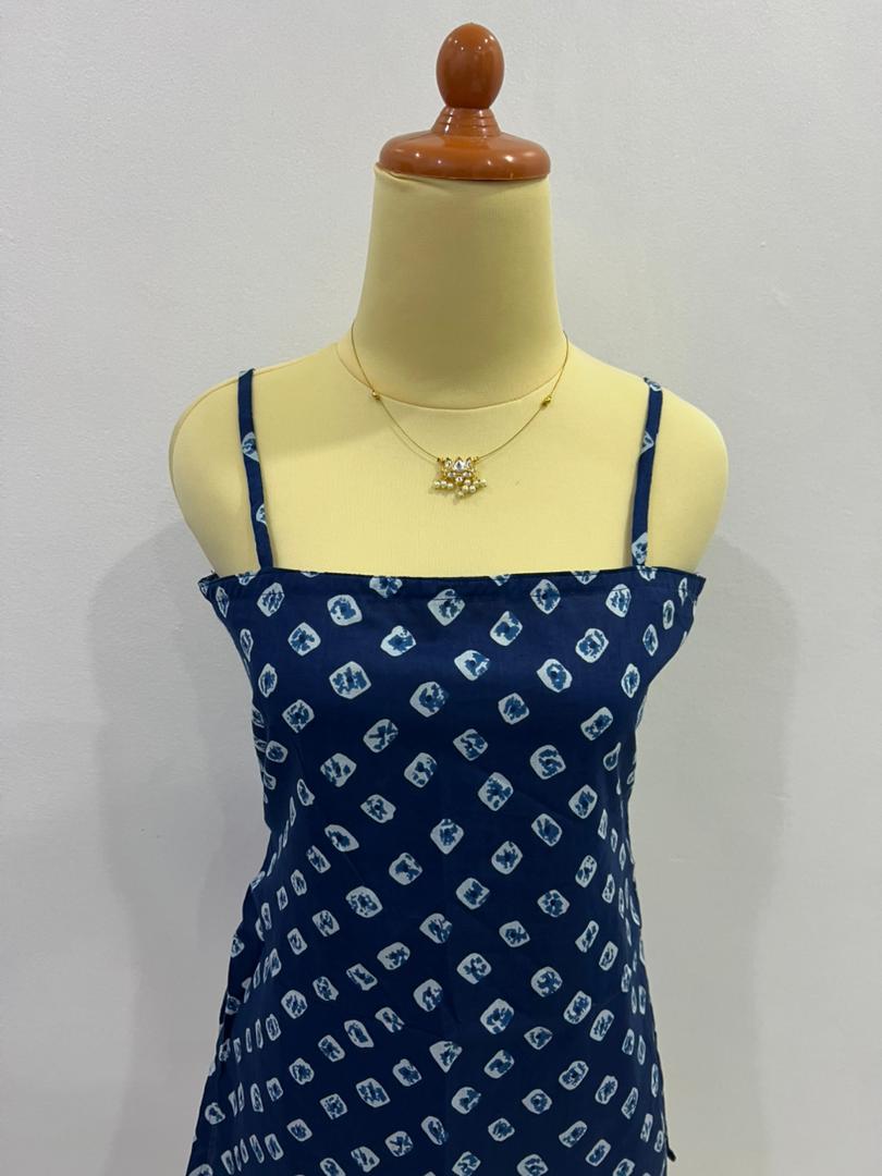 Short Blue Cotton Kurti