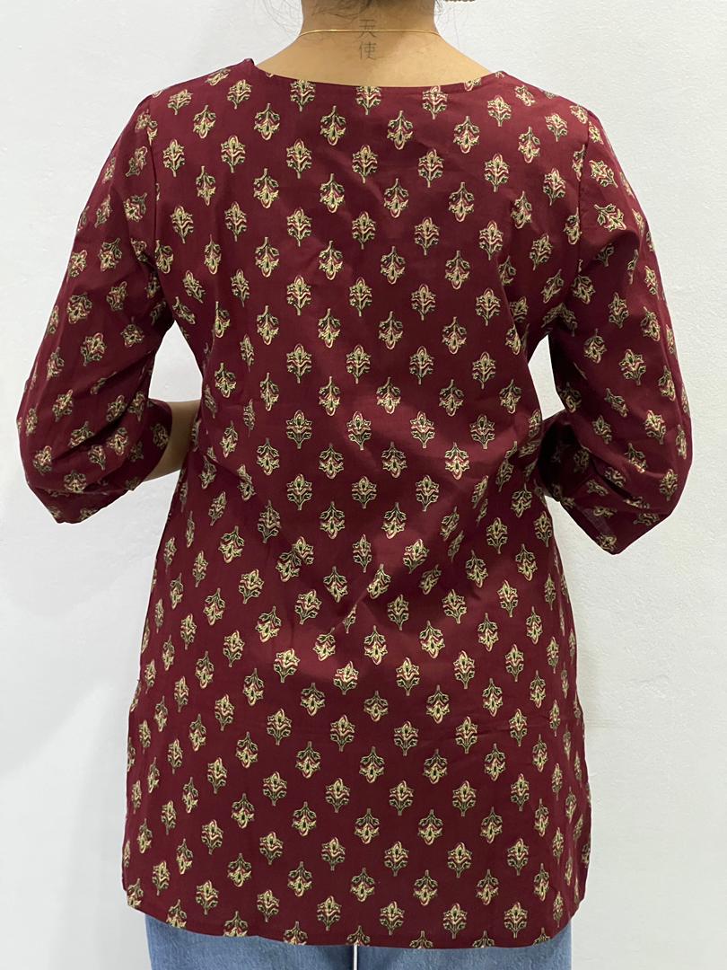 Burgundy Cotton Kurti