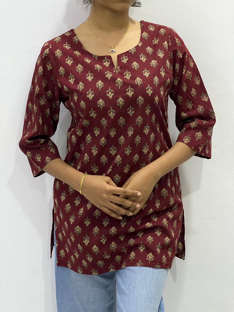 Burgundy Cotton Kurti